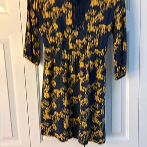 Floral Navy and Yellow Dress